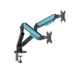 AndaSeat AD-W-A6D-2S-BS Stealth II Duo Dual Monitor Arm, Gas Spring Monitor Mount, 17–32 Inch Displays, Quick Release VESA, Cable Management - Black/Blue - Image 2