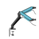 AndaSeat AD-W-A6D-2S-BS Stealth II Duo Dual Monitor Arm, Gas Spring Monitor Mount, 17–32 Inch Displays, Quick Release VESA, Cable Management - Black/Blue - Image 4
