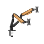 AndaSeat AD-W-A6D-2S-BO Stealth II Duo Dual Monitor Arm, Gas Spring Monitor Mount, 17–32 Inch Displays, Quick Release VESA, Cable Management- Black/Orange - Image 2