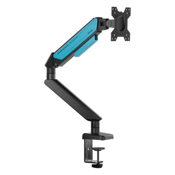 AndaSeat AD-W-A6D-1S-BS Stealth II Single Monitor Arm, Gas Spring Monitor Mount, 17–32 Inch Display, Quick Release VESA, Cable Management - Black/Blue