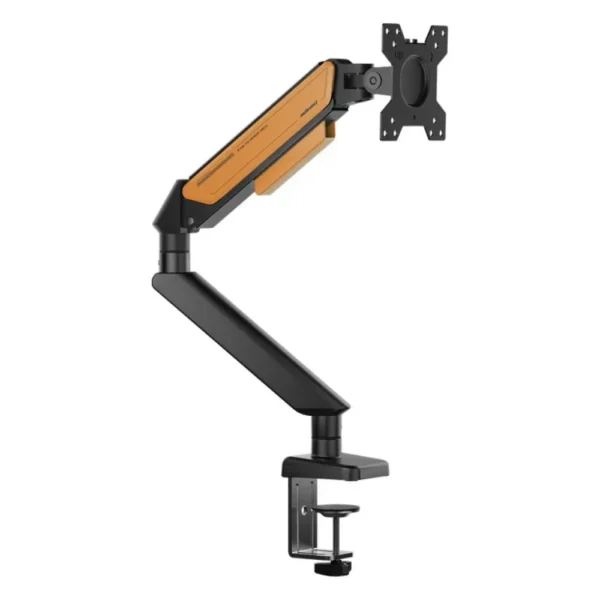 AndaSeat AD-W-A6D-1S-BO Stealth II Single Monitor Arm, Gas Spring Monitor Mount, 17–32 Inch Display, Quick Release VESA, Cable Management - Black/Orange