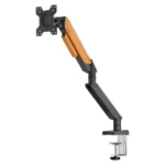 AndaSeat AD-W-A6D-1S-BO Stealth II Single Monitor Arm, Gas Spring Monitor Mount, 17–32 Inch Display, Quick Release VESA, Cable Management - Black/Orange - Image 4