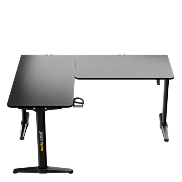 AndaSeat AD-D-PT-1600-01-B Wind Seeker L-Shaped Gaming Desk, 160 × 120cm, Carbon Fiber Desktop, Reversible Corner Design, 150kg Load Capacity - Black