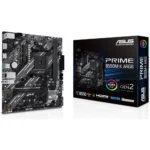 ASUS PRIME B550M-K ARGB mATX DDR4 Motherboard, PCIe 4.0, Dual M.2, HDMI, DisplayPort, USB 3.2 Gen 1, Aura Sync, For AMD AM4 Ryzen 5000/5000 G-Series/4000 G-Series/3000