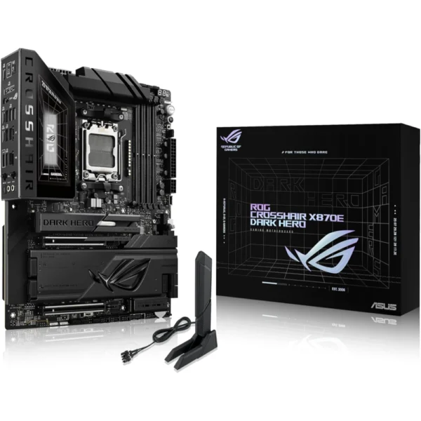 ASUS ROG Crosshair X870E Dark Hero ATX DDR5 Motherboard, PCIe 5.0, 5x M.2 Slots, WiFi 7, Dual Ethernet, USB4, 20+2+2 Power Design, For AMD AM5 Ryzen 9000/8000/7000 Series
