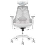 ASUS ROG SL400C Destrier Core Ergo Gaming Chair, Futuristic Cyborg Aesthetic, Seat Adjustments, Mobile Gaming Arm Support Mode -  Moonlight White