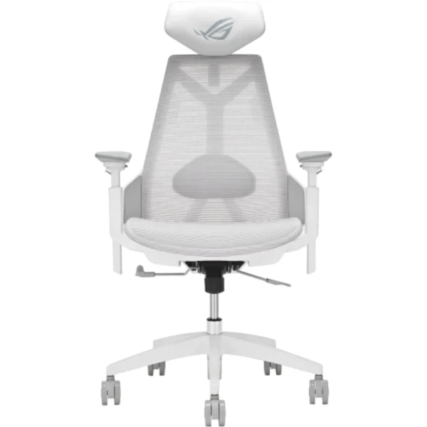 ASUS ROG SL400C Destrier Core Ergo Gaming Chair, Futuristic Cyborg Aesthetic, Seat Adjustments, Mobile Gaming Arm Support Mode -  Moonlight White