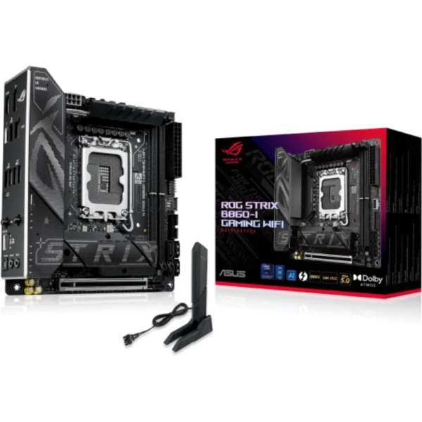 ASUS ROG Strix B860-I Gaming WiFi DDR5 LGA1851 Mini-ITX Motherboard, PCIe 5.0, WiFi 7, Thunderbolt 4, 2.5Gb Ethernet, Supports Intel Core Ultra (Series 2) Processors