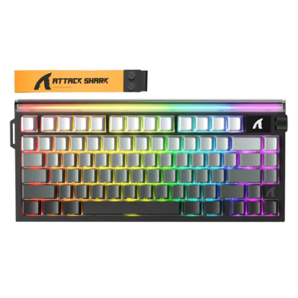 ATTACK SHARK R85 HE Rapid Trigger Wired Magnetic Gaming Keyboard, 75% with RGB Lightbox & Volume Knob - Gradient Black