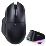 ATTACK SHARK V6 PAW3311 Ultra-Light Tri-mode Wireless Gaming Mouse, RGB Magnetic Charging Dock, Bluetooth 5.2, 2.4GHz & Wired, 25,000 DPI, 1000Hz Polling Rate, Omron Switches - Black - Image 2