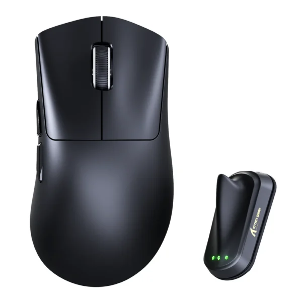ATTACK SHARK V8 PAW3950MAX Ultra-Light Tri-mode Wireless Gaming Mouse, 42,000 DPI, Dual 8000Hz Polling, Nordic 54L15, Bluetooth 5.2, 2.4GHz & Wired - Black