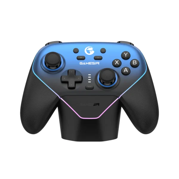 GameSir Super Nova Wireless Gaming Controller for PC, Switch, Switch 2, iOS & Android, Tri-Mode Bluetooth/2.4GHz/Wired, Hall Effect Sticks & Triggers, 1000Hz Polling Rate, RGB Lighting, Charging Dock - Nightfall Blue