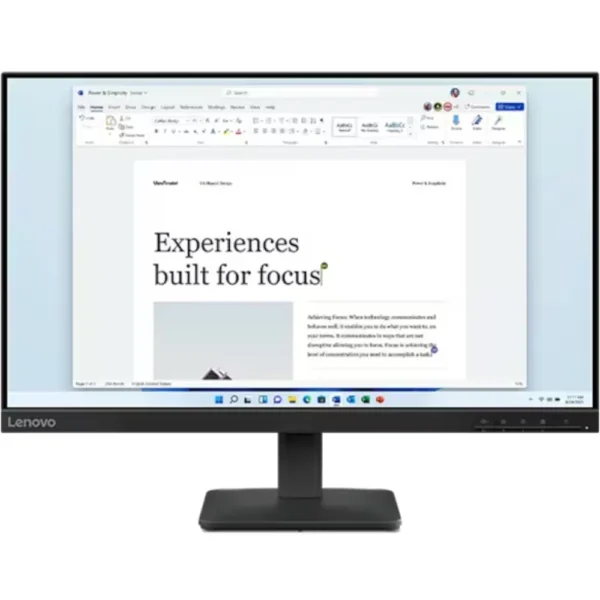 Lenovo L24-4e 23.8-inch FHD IPS Monitor, 100Hz Refresh Rate, 4ms Response Time, 99% sRGB, HDMI & VGA, VESA Mount, Tilt Stand - Black