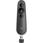 Logitech 910-005843 R500s Wireless Presentation Remote, Bluetooth and USB Receiver, Red Laser Pointer, 20m Wireless Range - Graphite