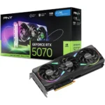 PNY GeForce RTX 5070 Epic-X ARGB OC Triple Fan 12GB GDDR7 Graphics Card, PCIe 5.0, DLSS 4, HDMI 2.1b, DisplayPort 2.1b