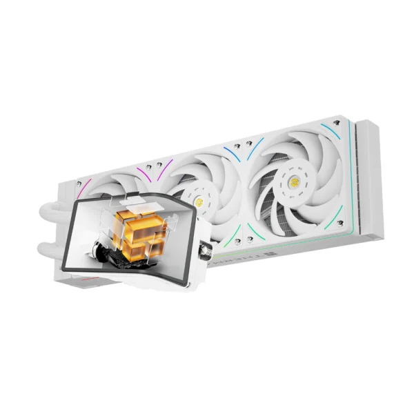 Thermalright Wonder Vision 360 UB LCD ARGB AIO Liquid CPU Cooler, 6.67-Inch LCD Display, 360mm Radiator, 3× 120mm ARGB PWM Fans, Intel LGA 2066/2011/1851/1700 & AMD AM5/AM4 - White