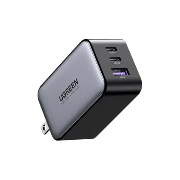 UGREEN 10334 Nexode 65W 3-Port GaN Fast Charger, Dual USB-C and USB-A PD Wall Charger, Travel Charger