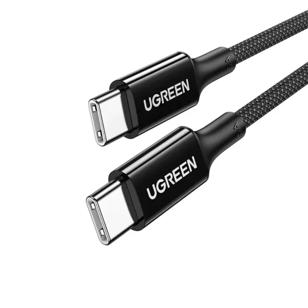 UGREEN 15275 US557 USB-C to USB-C PD 100W Fast Charging Cable, 5A, Nylon Braided, 1 Meter - Black