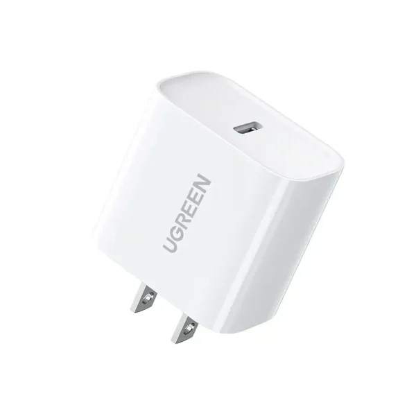 UGREEN 60449 20W USB-C PD Fast Charger, Power Delivery 3.0 Wall Charger, US Plug - White