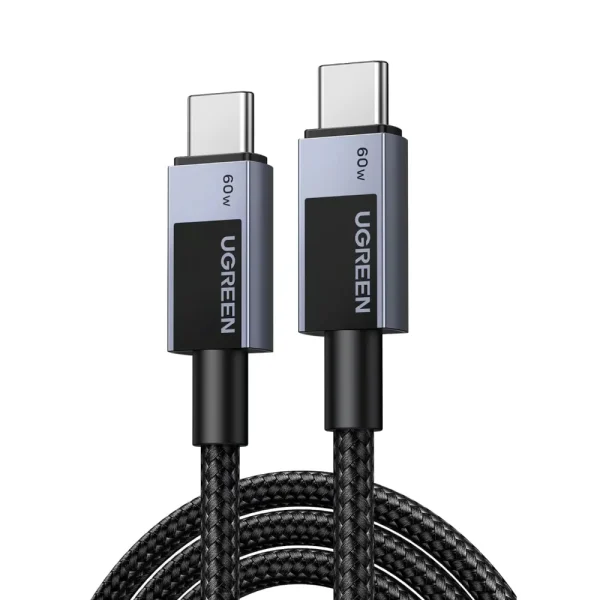 UGREEN 55775 L524 USB-C to USB-C PD 60W Fast Charging Cable, E-Marker, Nylon Braided, 2 Meter - Space Gray