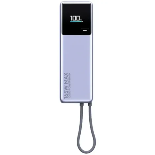 Xiaomi  BHR9361GL165W Power Bank 10000 (Integrated Cable), 10000mAh Portable Fast Charger, 165W Max Output, Built-in USB-C Cable, Dual USB-C - Blue