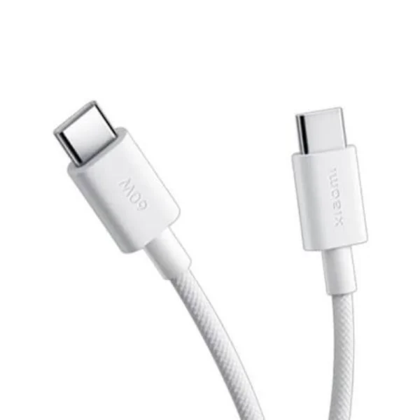 Xiaomi BHR0878GL 3A Braided USB-C to USB-C Cable (1m), 3A Fast Charging, PD 3.0, QC 3.0, 480Mbps Data Transfer - White