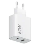 Xiaomi BHR07SKEU 67W HyperCharge Power Adapter (Type-A), 67W USB-A Fast Wall Charger, QC 3.0 and PD Compatible, Smart Charging - White - Image 2