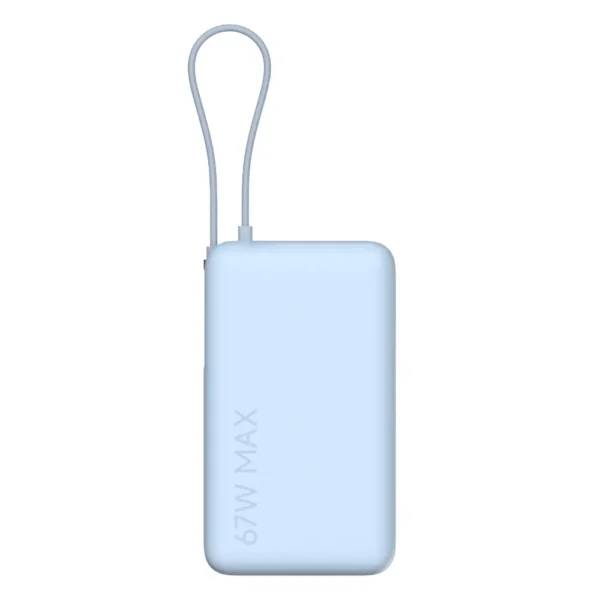 Xiaomi BHR0808GL 67W Power Bank  20000 (Integrated Cable), 20000mAh Portable Fast Charger, 67W Fast Charging, Built-in USB-C Cable, USB-A & USB-C - Blue