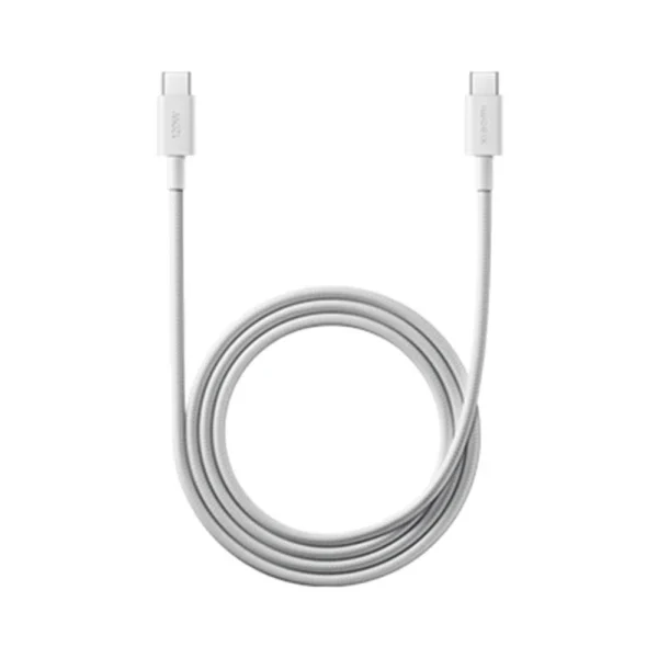 Xiaomi 6A BHR087KGL Braided USB-C to USB-C Cable (1m), 6A Fast Charging, PD & HyperCharge Compatible, 480Mbps Data Transfer, Braided - White