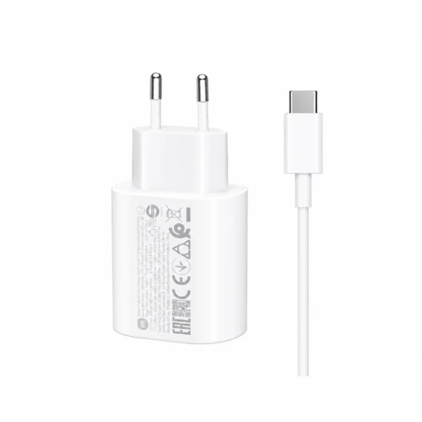 Xiaomi BHR087OEU 45W Nano Turbo Charging Power Adapter (2-Port), Dual USB-C 45W Fast Wall Charger, PD, PPS and QC 3.0 Compatible - White