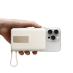 Xiaomi BHR08PBGL Magnetic Power Bank 10000 with Built-in Stand, 10000mAh 33W Fast Charging, Magnetic Wireless Charging, USB-C Integrated Cable - Beige - Image 3