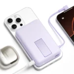Xiaomi BHR08PAGL Magnetic Power Bank 10000 with Built-in Stand, 10000mAh 33W Fast Charging, Magnetic Wireless Charging, USB-C Integrated Cable - Purple - Image 3