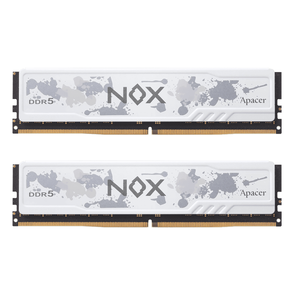 apacer-nox-ddr5-udimm-desktop-memory-32gbk-6000-c38-wh-1-techarcpk Apacer NOX DDR5 32GB (16GB x2) 6000MHz CL38-48-48-96 UDIMM Desktop Memory - White - Image 1