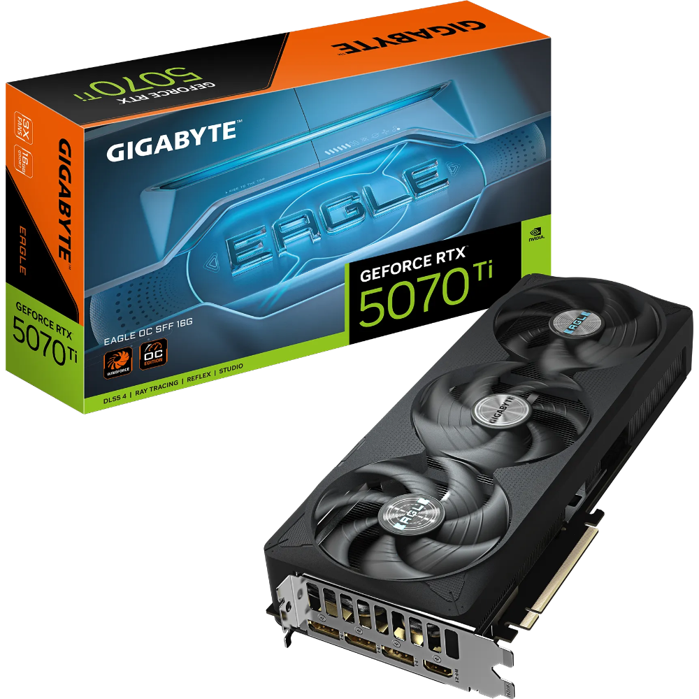 GIGABYTE GeForce RTX 5070 Ti EAGLE OC SFF 16G Graphics Card, PCIe 5.0, GDDR7, GV-N507TEAGLE OC-16GD