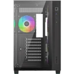 ID-COOLING VIEW 510 ARGB ATX Mid-Tower PC Case, Tempered Glass, USB Type-C, 4x Pre-Installed Fans - Black - Image 2