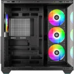 ID-COOLING VIEW 510 ARGB ATX Mid-Tower PC Case, Tempered Glass, USB Type-C, 4x Pre-Installed Fans - Black - Image 3