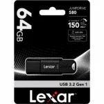 Lexar LJDS080064G-BNBNG JumpDrive USB 3.2 Gen 1 Flash Drive, Up to 150MB/s Read, 60MB/s Write, 256-bit AES Encryption, Retractable Connector- 64GB
