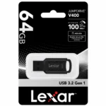 Lexar LJDV400064G-BNBNG JumpDrive USB 3.2 Gen 1 Flash Drive, Up to 100MB/s Transfer Speed, 256-bit AES Encryption, Compact Design, Key Ring Loop, Compatible with PC and Mac - 64GB