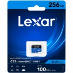 Lexar LSDMI256GBB633A 633x microSDXC UHS-I Memory Card, U3, Up to 100MB/s Read, Up to 45MB/s Write, Class 10, V30, A1, 4K UHD - 256GB