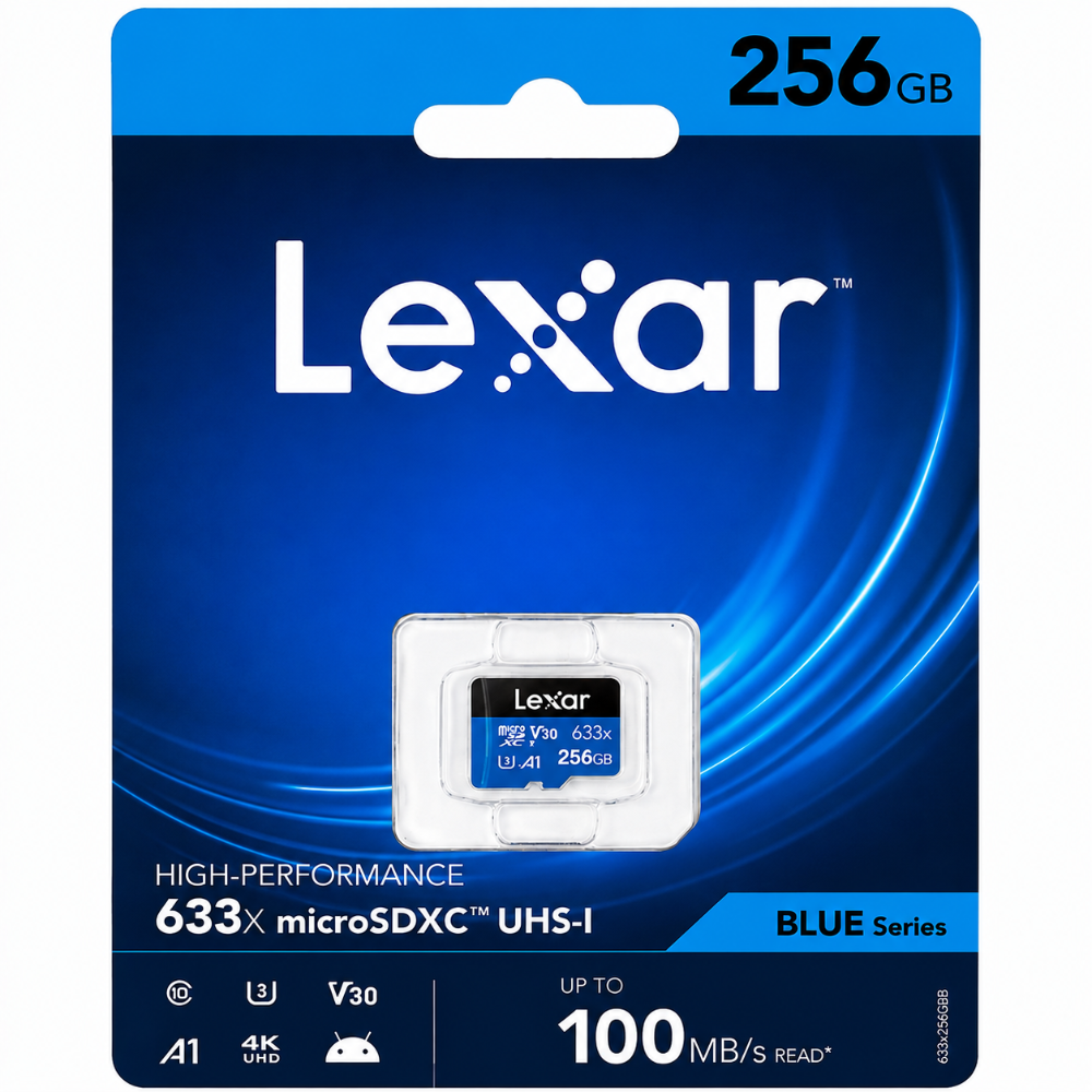 lexar-lsdmi256gbb633a-633x-microsdxc-uhs-i-memory-card-1-techarcpk Lexar LSDMI256GBB633A 633x microSDXC UHS-I Memory Card, U3, Up to 100MB/s Read, Up to 45MB/s Write, Class 10, V30, A1, 4K UHD - 256GB - Image 1