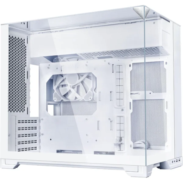 LIAN LI O11 Vision-M M-ATX Dual-Chamber Gaming Case, 3-Sided Tempered Glass, 140mm PWM Fan, 360mm Radiator Support, GPU Anti-Sag Bracket - White