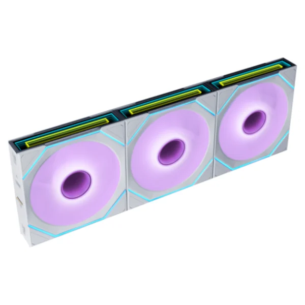 LIAN LI UNI FAN SL-INF FLEX 3 Pack 120mm ARGB PWM Case Fans, Infinity Mirror, Fluid Dynamic Bearing, L-Connect 3 Support (w/ L-Wireless Controller) - White