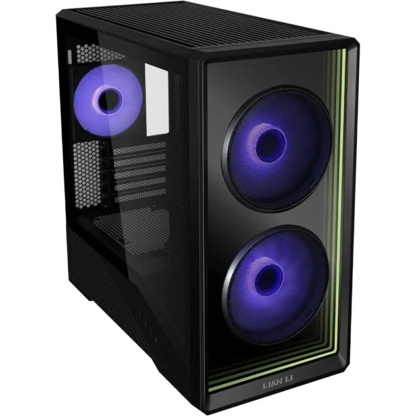 LIAN LI Vector V150 INF Mid Tower M-ATX Gaming Case, Tempered Glass, 360mm Radiator Support, Back-Connect Motherboard Support, 3x Pre-Installed ARGB Infinity Fans - Black