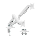 MXG EMA-24W Economical Mechanical Spring Dual Monitor Arm – White