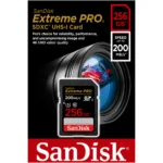 SanDisk Extreme SDSDXXD-256G-GN4IN Memory Card, Up to 200MB/s Read Speed, U3, V30, Class 10, 4K UHD SD Card for DSLR Cameras - 256GB