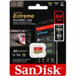 SanDisk Extreme SDSQXAH-064G-GN6MN microSD Card, Up to 170MB/s Read Speed, A2, U3, V30, 4K UHD Memory Card - 64GB