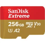 SanDisk Extreme SDSQXAV-256G-GN6MN microSD Card, Up to 190MB/s Read Speed, A2, U3, V30, 4K UHD Memory Card - 256GB - Image 2