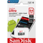 SanDisk Ultra SDSQUNR-064G-GN3MN microSD Card, Up to 100MB/s Read Speed, UHS-I Class 10 Memory Card for Smartphones, Tablets & Cameras - 64GB