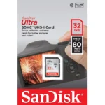 SanDisk Ultra SDSDUN4-032G-GN6IN Memory Card, Up to 120MB/s Read Speed, Class 10 Full HD SD Card for DSLR Cameras - 32GB