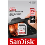 SanDisk Ultra SDSDUNC-256G-GN6IN Memory Card, Up to 140MB/s Read Speed, Class 10 Full HD SD Card for DSLR Cameras - 256GB